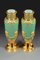 Jadegrüne Vasen aus Opalglas & Vergoldetem Messing, 1880, 2 . Set 2