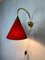 Rote Wandlampe, 1950er 2