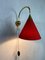 Red Wall Lamp, 1950s 3