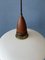 Milk Glass Pendant Light in the style of Philips, 1970s, Image 9