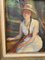 Retrato de mujer con sombrero, pintura, enmarcado, Imagen 3
