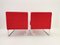 Modern Lounge Chair in Tubular Steel and Red Fabric attributed to Dorigo Design 5