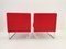 Moderner Sessel aus Stahlrohr und rotem Stoff, Dorigo Design zugeschrieben 5