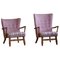 Mid-Century Modern Danish Lounge Chairs in Oakin the Style of Viggo Boesen, 1960s, Set of 2 1