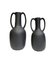 Black Ceramic Vases, France, 1990s, Set of 2 1