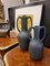 Jarrones de cerámica negra, Francia, años 90. Juego de 2, Imagen 3