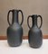 Jarrones de cerámica negra, Francia, años 90. Juego de 2, Imagen 9