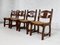 Sillas de madera y asiento de paja trenzada de Guillerme Et Chambron para Votre Maison, años 50. Juego de 4, Imagen 2
