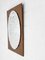 Round Mirror in Square Wooden Frame, 1970s 4