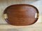 Vintage Teak & Wicker Tablett 2