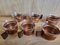 Vintage Glass Cups in Teak, Set of 6, Image 2