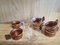 Vintage Glass Cups in Teak, Set of 6, Image 3