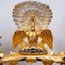 Antique Wooden Table Gong with Carved Hands & Gold and Silver Leaves, Early 20th Century, Image 8