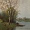 Johann Jungblut, paisaje fluvial en el Bajo Rin, pintura al óleo, enmarcado, Imagen 2
