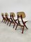 Mid-Century Dutch Scissor Dining Chairs by Webe Louis Van Teeffelen, 1960s, Set of 4 6