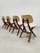 Mid-Century Dutch Scissor Dining Chairs by Webe Louis Van Teeffelen, 1960s, Set of 4, Image 6