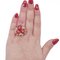 Coral, Diamond, Sapphire, Pearl, 14 Karat White and Rose Gold Ring 4