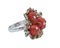 Coral, Diamond, Sapphire, Pearl, 14 Karat White and Rose Gold Ring 1