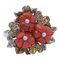 Coral, Diamond, Sapphire, Pearl, 14 Karat White and Rose Gold Ring 2
