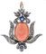 Orecchini in corallo, zaffiro, diamante, 14 carati in oro rosa e argento, anni '50, set di 2, Immagine 2