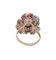 Koralle weißer Diamant, Perle, Ring aus 14 Karat Weiß- und Roségold 3