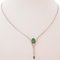Emeralds, Diamond, 14 Karat White Gold Tennis Necklace, 1980s 3