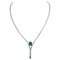 Emeralds, Diamond, 14 Karat White Gold Tennis Necklace, 1980s 1
