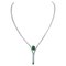 Emeralds, Diamond, 14 Karat White Gold Tennis Necklace, 1980s, Image 1