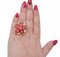 Coral Diamond, Sapphire, Pearl, 14 Karat White and Rose Gold Ring 4