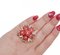 Coral Diamond, Sapphire, Pearl, 14 Karat White and Rose Gold Ring 5