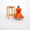 Lámpara colgante de fábrica de pintura polaca vintage en naranja, Imagen 2