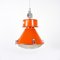 Lámpara colgante de fábrica de pintura polaca vintage en naranja, Imagen 1