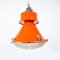 Lámpara colgante de fábrica de pintura polaca vintage en naranja, Imagen 5
