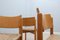 Sillas de comedor vintage de madera con asiento de paja, años 70. Juego de 4, Imagen 2