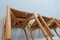 Sillas de comedor vintage de madera con asiento de paja, años 70. Juego de 4, Imagen 10