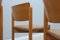 Sillas de comedor vintage de madera con asiento de paja, años 70. Juego de 4, Imagen 4