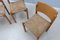 Sillas de comedor vintage de madera con asiento de paja, años 70. Juego de 4, Imagen 8