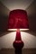 Lámpara de mesa de cerámica roja, años 70, Imagen 7
