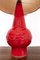 Lámpara de mesa de cerámica roja, años 70, Imagen 2