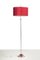 Floor Lamp with Striped Red Shade, Image 1
