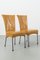 Yellow Leather Dining Chairs, Set of 2, Image 1