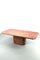 Roter Travertin Esstisch mit Bronze Paco Rabanne von Jean Claude Mahey 1