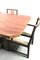 Red Travertine Dining Table with Bronze Paco Rabanne by Jean Claude Mahey 3