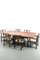 Red Travertine Dining Table with Bronze Paco Rabanne by Jean Claude Mahey 2