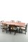 Tavolo da pranzo in travertino rosso con Paco Rabanne in bronzo di Jean Claude Mahey, Immagine 2