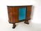 Italian Rosewood and Blue Mirror Bar Cabinet, 1950s, Image 4