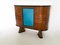 Italian Rosewood and Blue Mirror Bar Cabinet, 1950s 5