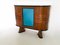 Italian Rosewood and Blue Mirror Bar Cabinet, 1950s, Image 5