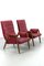 Rote Vintage Sessel, 1950er, 2er Set 1