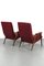 Rote Vintage Sessel, 1950er, 2er Set 2